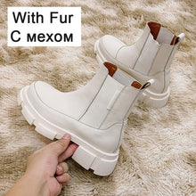 Load image into Gallery viewer, RIZABINA Ins Real Leather Women Ankle Boots Fashion Platform Warm Fur High Heel Winter Shoes Woman Casual Footwear Size 35-42