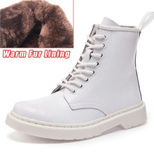 Load image into Gallery viewer, Soft Split Leather Women White Ankle Boots Motorcycle Boots Female Autumn Winter Shoes Woman Punk Motorcycle Boots 2020 Spring