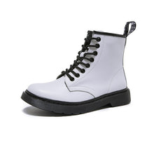 Load image into Gallery viewer, Soft Split Leather Women White Ankle Boots Motorcycle Boots Female Autumn Winter Shoes Woman Punk Motorcycle Boots 2020 Spring
