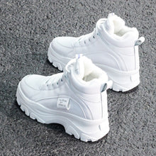 Load image into Gallery viewer, FUJIN / Women's casual sneakers; winter sneakers with plush fur; warm women's shoes; women's shoes with lacing; women's shoes on
