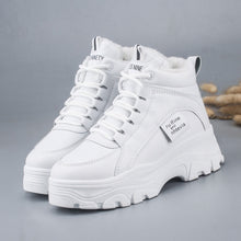 Load image into Gallery viewer, FUJIN / Women's casual sneakers; winter sneakers with plush fur; warm women's shoes; women's shoes with lacing; women's shoes on
