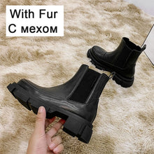 Load image into Gallery viewer, RIZABINA Ins Real Leather Women Ankle Boots Fashion Platform Warm Fur High Heel Winter Shoes Woman Casual Footwear Size 35-42
