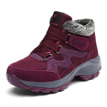Load image into Gallery viewer, Winter Women's Snow Boots Leather Women Warm Thick Plush Snow Boots Waterproof Female Wedge Suede Boots Non-Slip Lady Shoes
