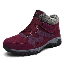 Load image into Gallery viewer, Winter Women's Snow Boots Leather Women Warm Thick Plush Snow Boots Waterproof Female Wedge Suede Boots Non-Slip Lady Shoes
