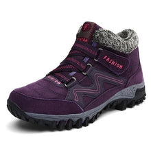 Load image into Gallery viewer, Winter Women's Snow Boots Leather Women Warm Thick Plush Snow Boots Waterproof Female Wedge Suede Boots Non-Slip Lady Shoes
