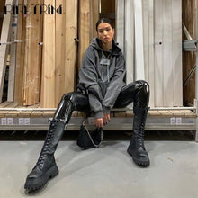 Load image into Gallery viewer, RIBETRINI 2020 Autumn New Arrival Luxury Brand Design mid-calf Boots Women Cool High Platform Boots Wedges Shoes Woman
