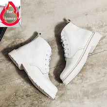 Load image into Gallery viewer, Soft Split Leather Women White Ankle Boots Motorcycle Boots Female Autumn Winter Shoes Woman Punk Motorcycle Boots 2020 Spring
