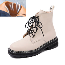 Load image into Gallery viewer, AIYUQI Boots Women Shoes Ankle 2020 Autumn British Wind Genuine Leather Thick With Fur Ladies Short Boots Motorcycle Martin

