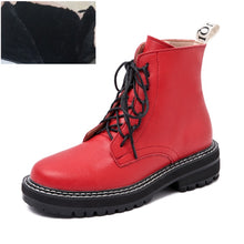 Load image into Gallery viewer, AIYUQI Boots Women Shoes Ankle 2020 Autumn British Wind Genuine Leather Thick With Fur Ladies Short Boots Motorcycle Martin

