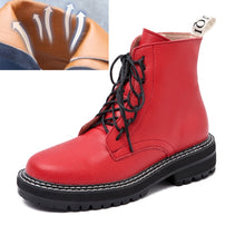 Load image into Gallery viewer, AIYUQI Boots Women Shoes Ankle 2020 Autumn British Wind Genuine Leather Thick With Fur Ladies Short Boots Motorcycle Martin

