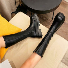 Load image into Gallery viewer, RIBETRINI 2020 Autumn New Arrival Luxury Brand Design mid-calf Boots Women Cool High Platform Boots Wedges Shoes Woman
