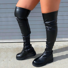 Load image into Gallery viewer, RIBETRINI 2020 Autumn New Arrival Luxury Brand Design mid-calf Boots Women Cool High Platform Boots Wedges Shoes Woman
